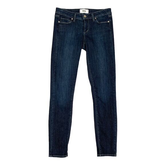 Paige Jean Womens 26 Trinity Wash Blue Cotton Stretch Denim Verdugo Ankle Skinny - Picture 1 of 13